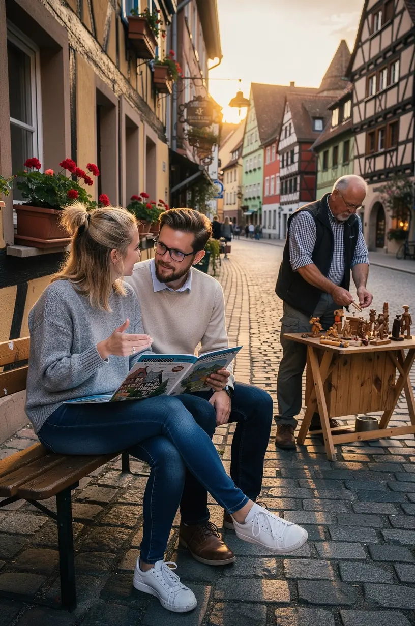 Handgezeichnete Route auf Papier, die verschiedene Sehenswürdigkeiten in mehreren Bundesländern verbindet.